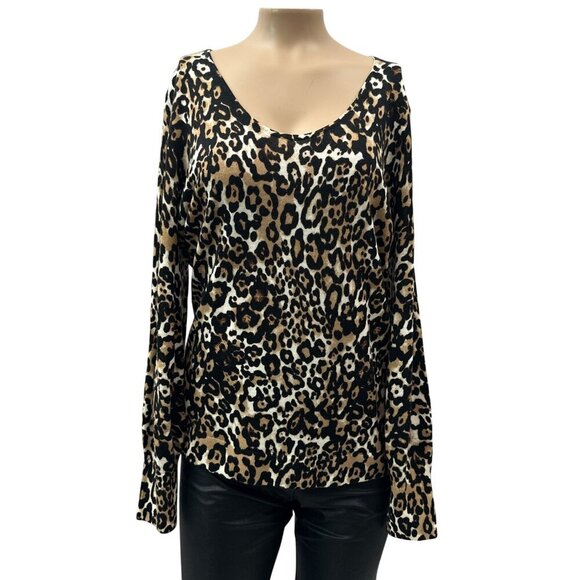 Talbots Pure Merino Wool  Leopard Print Sweater Long Sleeve Pullover Womens M - Picture 1 of 11